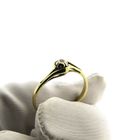 Image 6 of Gold solitaire ring with diamond; 0.01 ct.