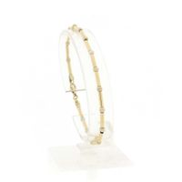 Two-tone gold bar link bracelet | 19 cm