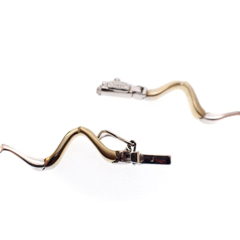 Image 5 of Gold winding necklace set with zirconia