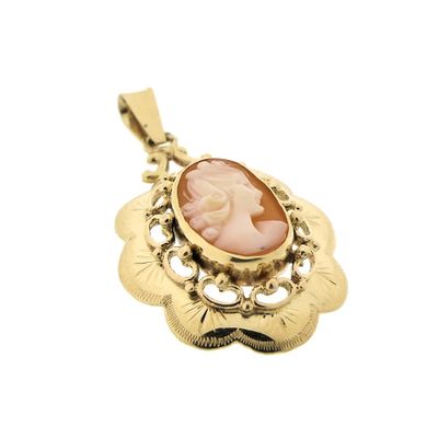 Gold pendant with cameo Image 2 of Gold pendant with cameo