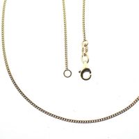 Gold thin gourmet link necklace | 42 cm
