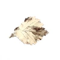 Silver plated brooch of a leaf
