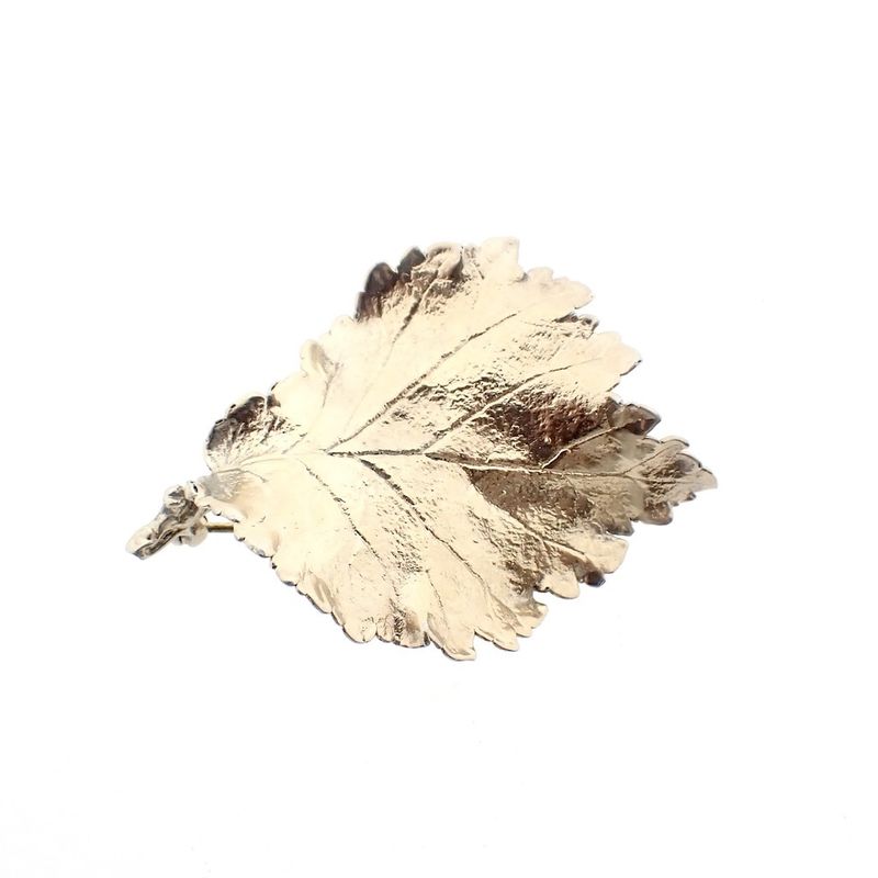 Image 1 of Silver plated brooch of a leaf