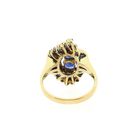 Image 4 of Gold ring with sapphires and diamonds; 0.10 ct.