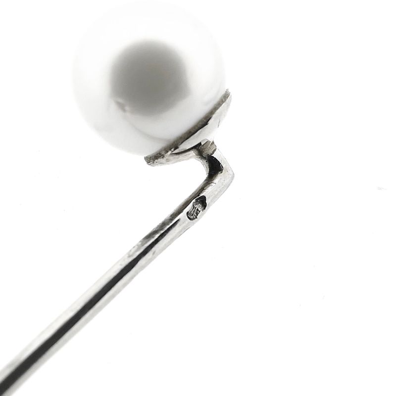 Image 5 of 18K White Gold Lapel Pin with Cultured Pearl