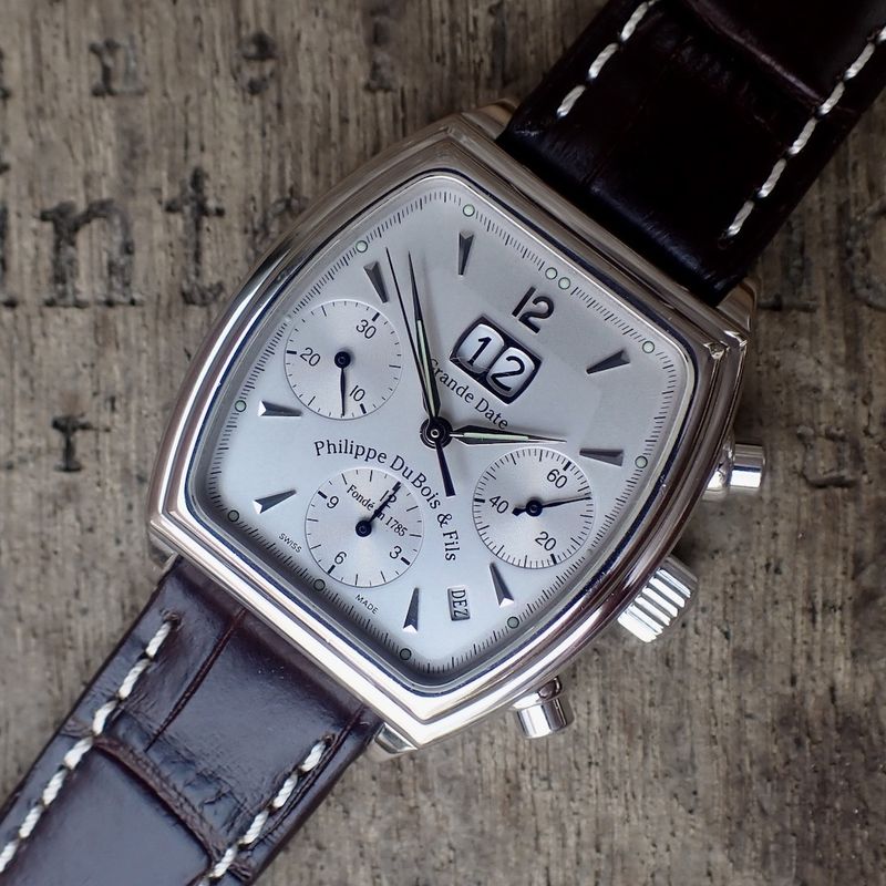 Image 6 of DuBois & Fils 'Grande Date'; Limited 18k white gold men's watch with chronograph