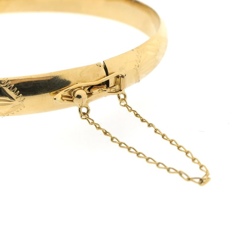 Image 1 of Gold slave bracelet with engravings; Size M