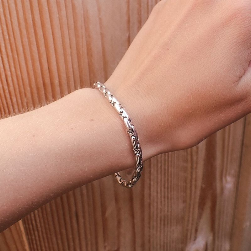 Image 4 of 18K white gold fantasy link bracelet | 19.0 cm | Chimento