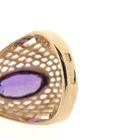 Image 8 of Vintage rose gold ring set with synthetic gemstone