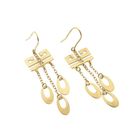 Image 6 of Gold Earrings with Meander and Charms