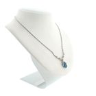 Image 3 of White gold cobra link necklace with triple opal and diamonds; Approx. 0.38 ct.