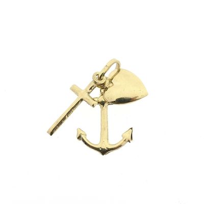 Image 1 of Gold pendant; Faith, hope, and love