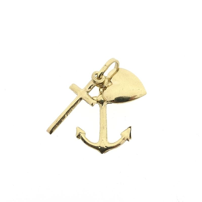 Image 1 of Gold pendant; Faith, hope, and love