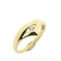 Gold V-shaped ring with zirconia