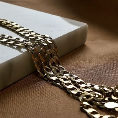 Image 2 of Gold flat/wide gourmet link chain