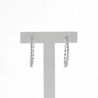 White gold earrings with zirconia; Ø 27.5 mm