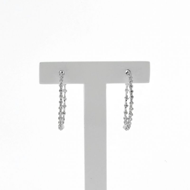 Image 1 of White gold earrings with zirconia; Ø 27.5 mm