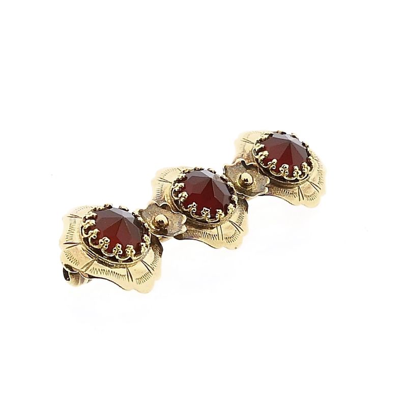 Afbeelding 3 van Vintage gouden broche met carneool