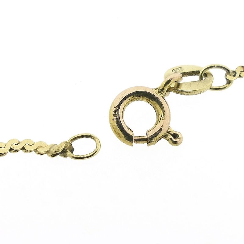 Image 6 of Gold S-link necklace with blood coral