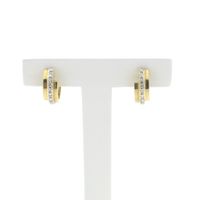 Gold earrings with diamond; 0.06 ct. | Ø 13.9 mm