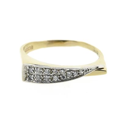 Assos two-tone gold ring with zirconia Image 2 of Assos two-tone gold ring with zirconia