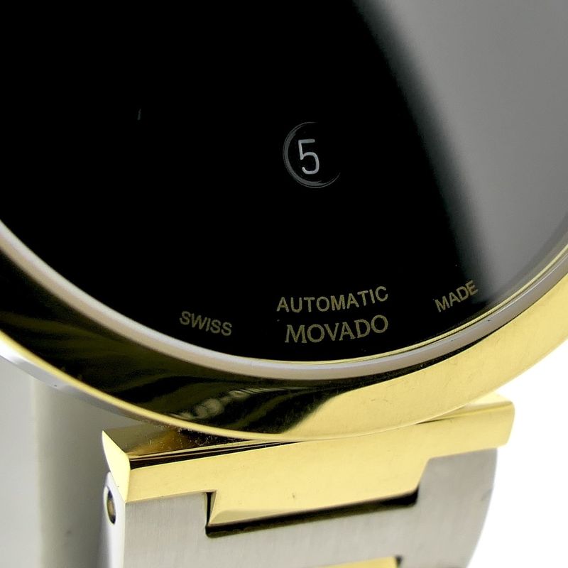 Image 4 of Movado Museum Classic; Two-tone automatic women's watch with black dial; 0607679