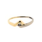 Image 2 of Two-tone gold solitaire ring with diamond; 0.02 ct.