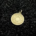 Image 2 of Gold zodiac sign pendant; Cancer