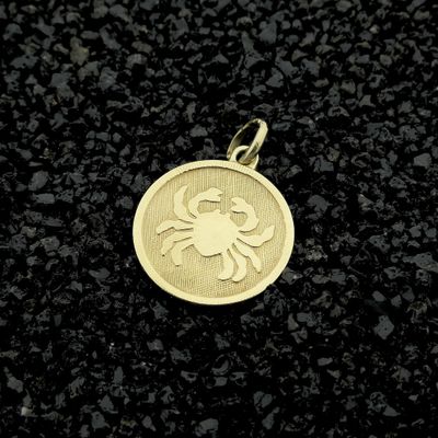 Image 2 of Gold zodiac sign pendant; Cancer