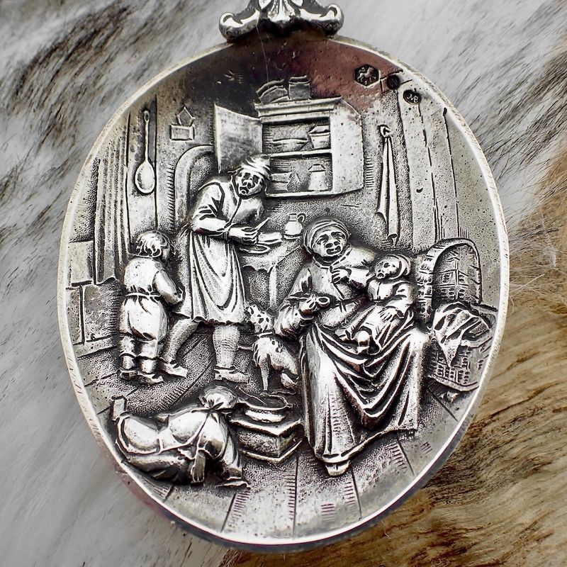 Image 3 of Silver birth spoon; Old Dutch from 1922