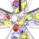 Image 3 of White gold Maltese cross pendant with a mix of gemstones