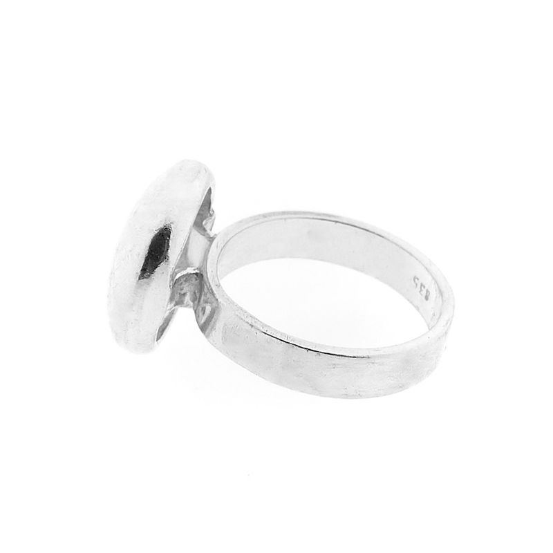 Image 7 of Silver ring with round button