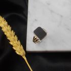 Image 7 of Large gold men's signet ring with onyx