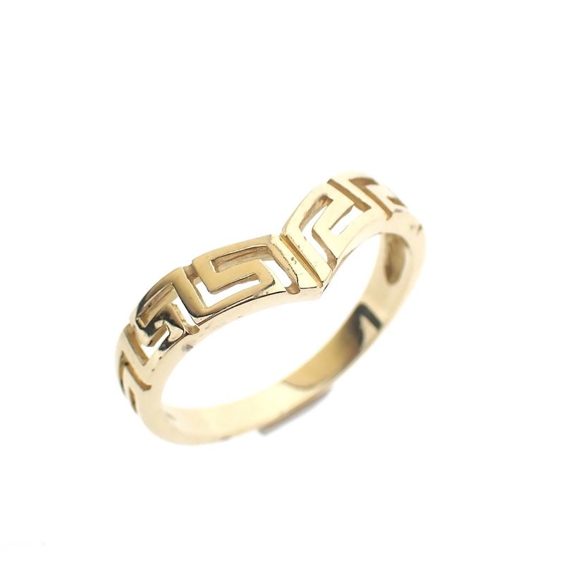 Image 1 of Gold ring with a meandering pattern | V-shape