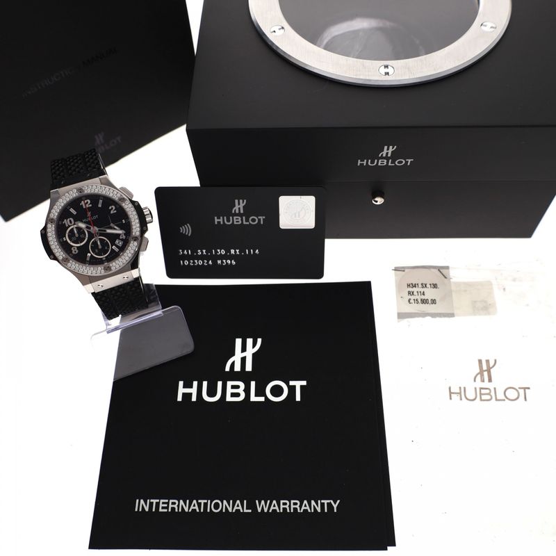 Afbeelding 2 van Hublot Big Bang Diamonds 41mm 314.SX.130.RX.114; Automatisch Chronograaf Horloge