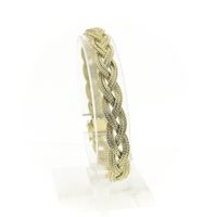 Gold braided foxtail link bracelet | 18.5 cm