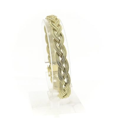 Image 1 of Gold braided foxtail link bracelet | 18.5 cm