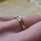 Image 11 of Two-tone gold solitaire ring with 0.08 ct. diamond | Diamonde