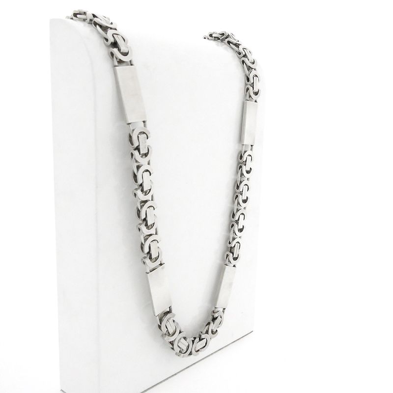 Image 3 of Long silver flat king chain | 72 cm