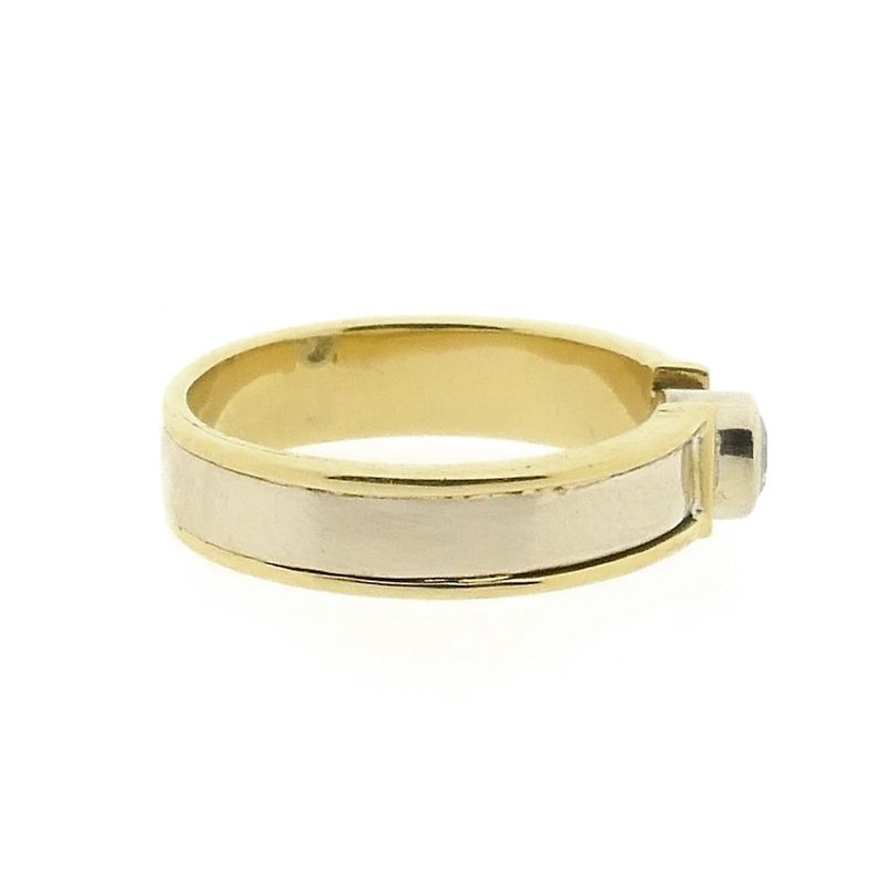 Image 7 of Two-tone gold solitaire ring with diamond; 0.35 ct.