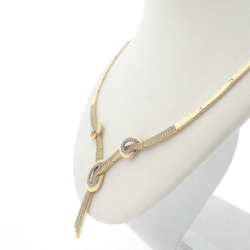 Image 3 of Gold necklace with zirconia; Geçen | 46 cm