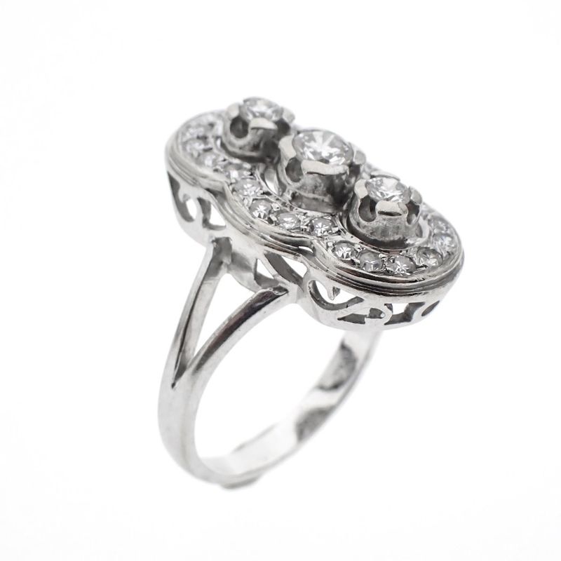 Image 1 of 18K white gold art deco engagement ring | 0.62 ct. diamonds