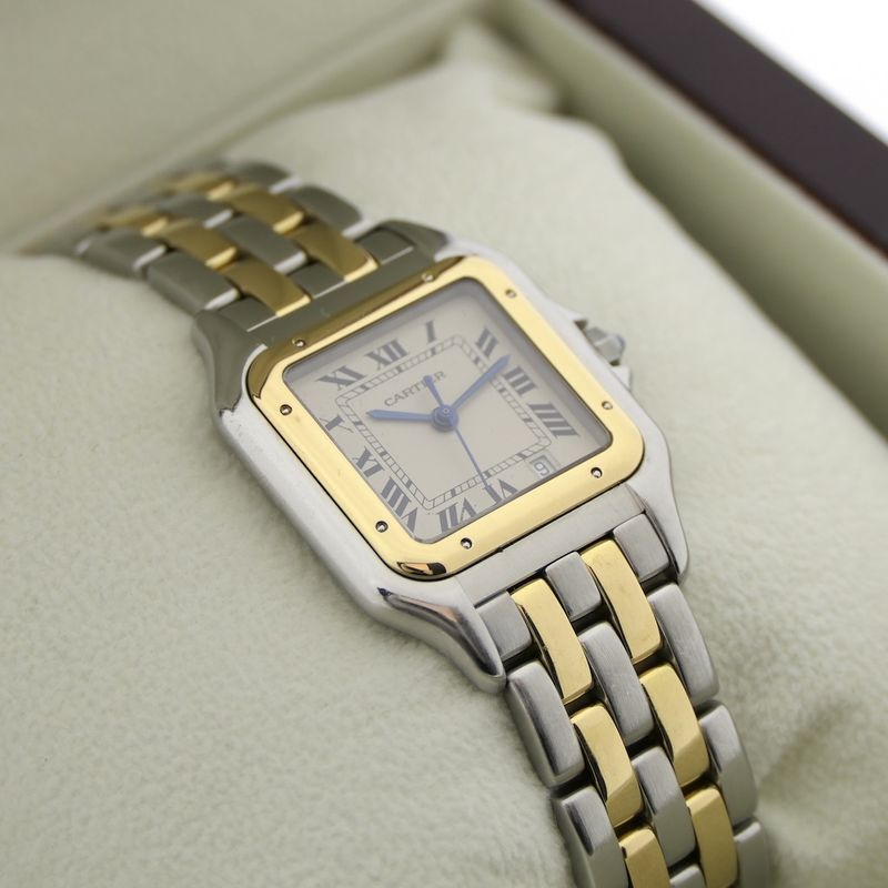 Image 4 of Cartier Panthère '2 Row'; Midsize gold/steel women's watch