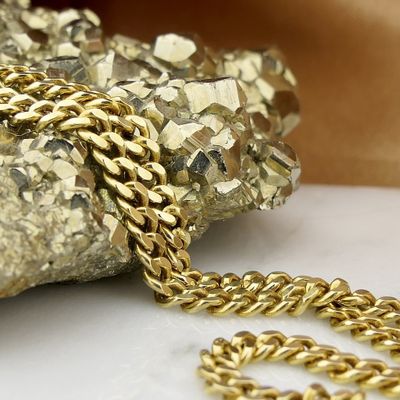Image 2 of Gold gourmet link necklace | 39 cm