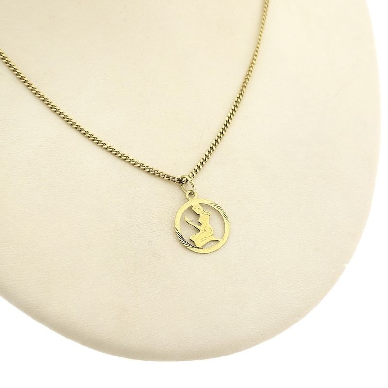 Image 4 of Gold zodiac sign pendant; Virgo