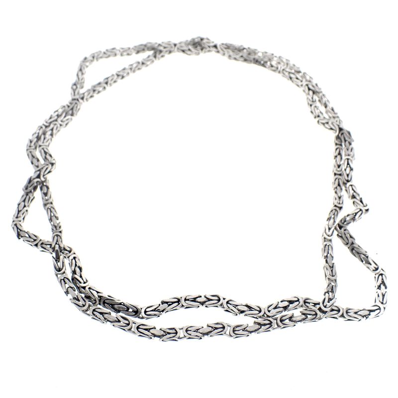 Image 4 of 18-karat white gold king's chain; Byzantine link | 103 cm