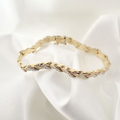 Image 2 of Two-tone gold fantasy link bracelet | 20 cm