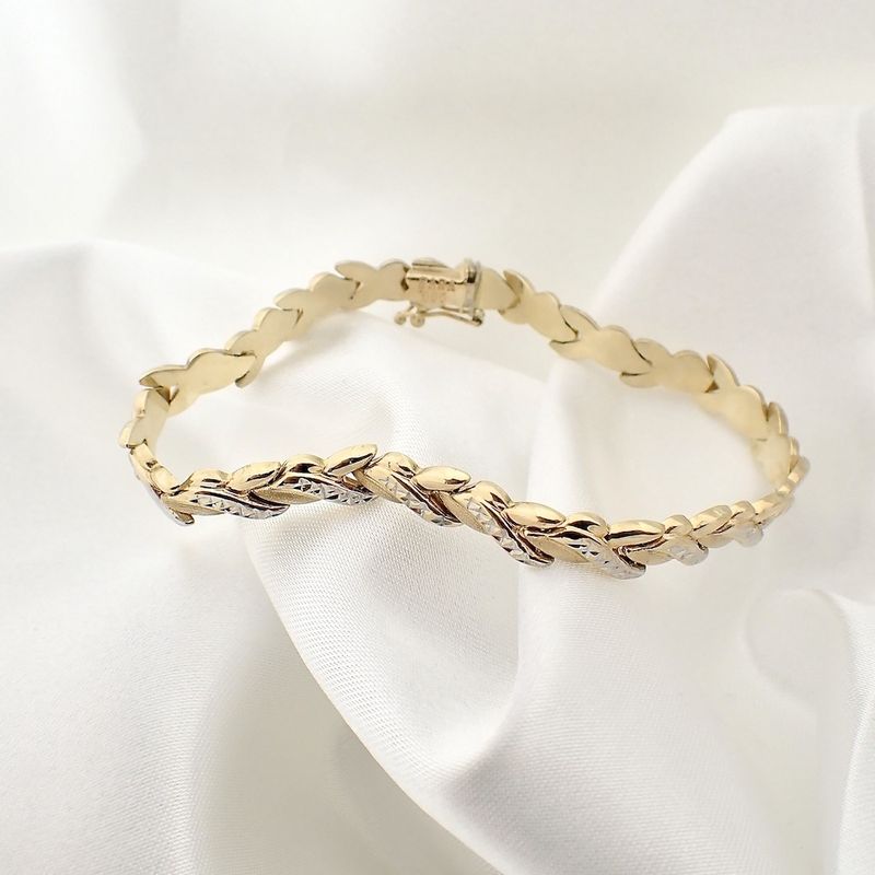Image 2 of Two-tone gold fantasy link bracelet | 20 cm