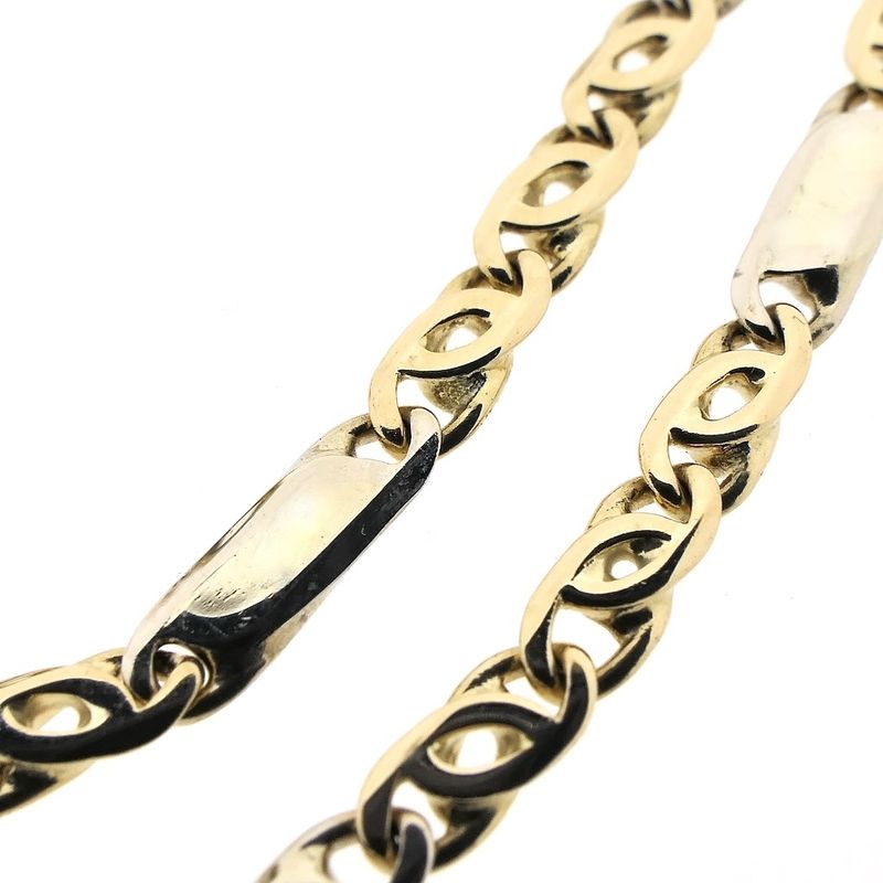 Image 7 of Two-tone gold closed Figaro link chain | 43 cm