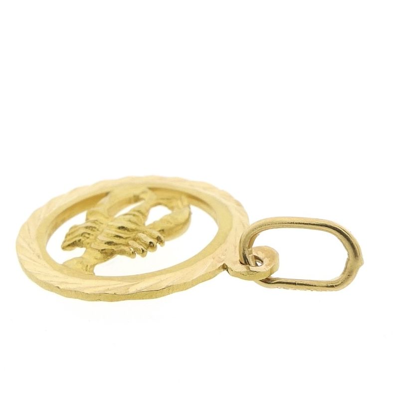 Image 3 of Gold zodiac sign pendant; Cancer